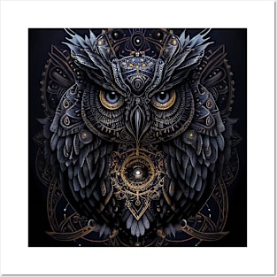 Owl in Bronze and Pewter Posters and Art